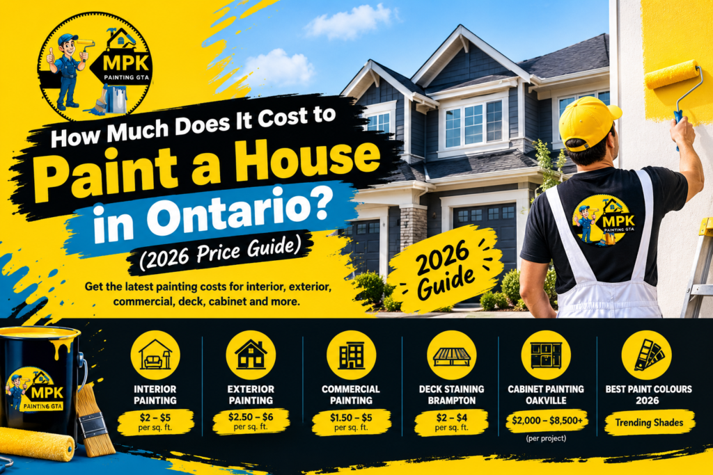 MPK Painting GTA guide showing the cost to paint a house in Ontario in 2026